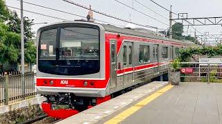 Super Sibuk Kereta Ngebut dan KRL Commuter Line di Stasiun Kranji JR 205 TM 6000 KA Taksaka Hype