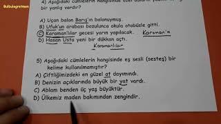 4.sınıf türkçe eş sesli sesteş kelimeler soru çözümü  @okulcu #4sınıf #türkçe