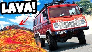 FLOOD ESCAPE But Its LAVA RISING in BeamNG Drive Mods