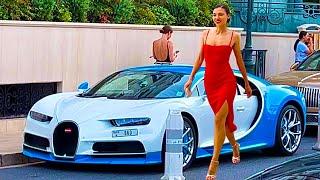 MONACO PRETTY LADIES LUXURY LIFESTYLE 2024  BILLIONAIRE SUPERCARS Bugatti Ferrari Rolls-Royce