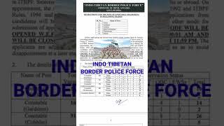 #ITBP Constable Tradesman New Vacancy Full Notices #SHORT