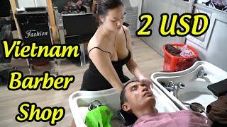 Vietnam Barber Shop ASMR Massage Face - Shave - Wash Hair with Beautiful Girl