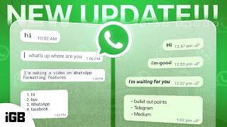 WhatsApp New Text Formatting Features Type Bold Lists Quotes & Code in Chats 2024 Update