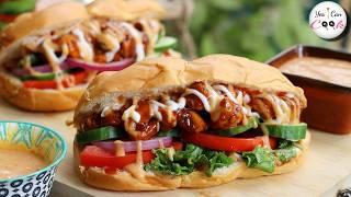 Easy BBQ Chicken SUBWAY Sandwich  Best Sandwich Recipe by YES I CAN COOK