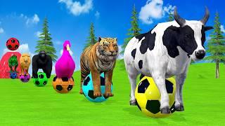 Paint & Animals Tiger Gozilla Lion Cow Fountain Crossing Transformation Animal Cartoon #1