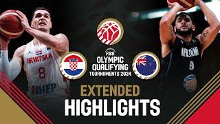 Croatia  vs New Zealand   Extended Highlights  FIBA OQT 2024 Greece