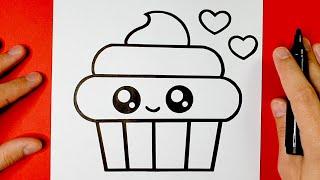 COME DISEGNARE UN CUPCAKE CARINO KAWAII PASSO DOPO PASSO