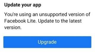 How to fix Youre using an unsupported version of facebook lite.