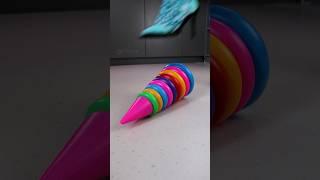 Heels vs Multicolored Pyramid  #asmr #shorts #crush