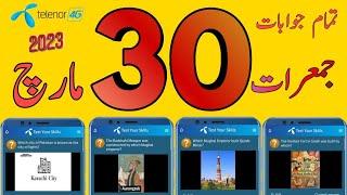 30 March 2023 Questions and Answers  My Telenor Today Questions  Telenor Questions Today Quiz