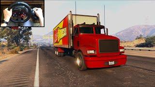 GTA 5 - Realistic Truck Driving on Steering Wheel - Logitech G29 + Manual Shifter