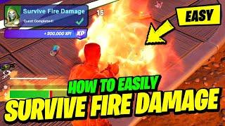 How to EASILY Survive Fire Damage - Fortnite Doctor Doom Quest