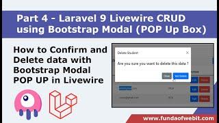 Laravel 9 Livewire Bootstrap Modal CRUD 4 How to Confirm and Delete data w Modal POPUP in Livewire