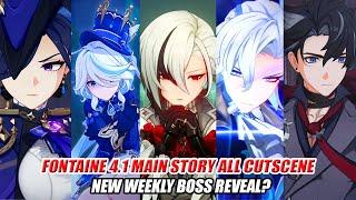 Fontaine 4.1 Main Story All Cutscene Furina Neuvillette Clorinde Wriothesley The Knave & New Boss