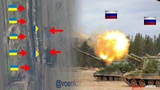 Horrifying moment Ukrainian tanks and howitzers were ambushed by Russian troops