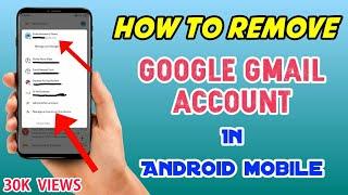 How To Remove Google Gmail Account In Android Mobile Tamil  LogOut Gmail Account Tamil