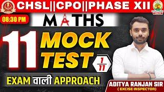 Mock Test 01  SSC CHSLCPOPHASE XII 2024  11 Din 11 Mock Test  Maths By Aditya Ranjan Sir #ssc