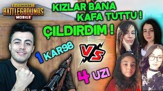 KIZLAR BANA KAFA TUTTU ÇILDIRDIM  1 KAR 98 VS 4 UZI - PUBG Mobile