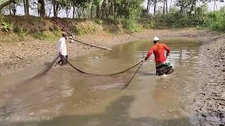 Net Fishing Videos - Fish Catching Using by Cast Net in The Beautiful Village Pond