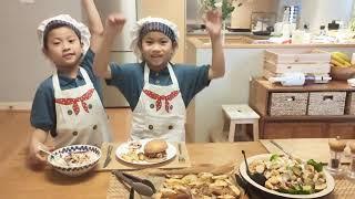 We made a cheeseburger by Hello Fresh Twins O and A cook a Hello Fresh Recipe Twins O and A