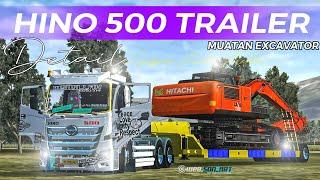 MOD BUSSID TERBARU TRUCK HINO 500 DOLLY MUATAN EXCAVATOR KEREN FULL FITUR MBOISS CUY