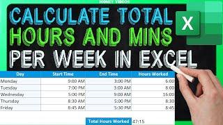 How to Calculate Total Hours and Minutes Worked in a Week in Excel