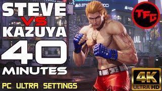 Tekken 8 - Steve Fox vs. Kazuya for 40 Minutes - Ghost Battle Gameplay + Cool Moments PC 4K 60FPS 