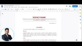 Security Guard Agreement Format for Download