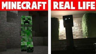 Minecraft vs Real Life Minecraft In Het Echt