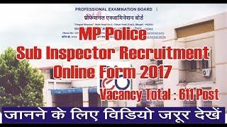 MP Police Sub Inspector Online Form 2017