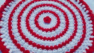 थालपोस बनना सिखे  नया थलपोस डिजाइन how to make Crochet thalposh Woolen rumal  moti wala thalposh