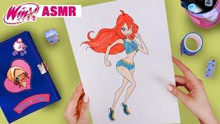 Winx Club - ASMR  Ausmalen von Bloom und Stella bei den Olympischen Spielen mit bunten Markern