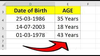 How to Calculate Age Using a Date of Birth in Excel