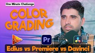 One Minute Challenge Edius vs Premiere vs Davinci  FES