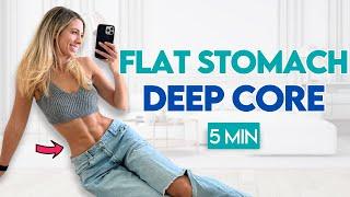 5 min Flat Stomach Pilates 7 Day Challenge  At Home Workout