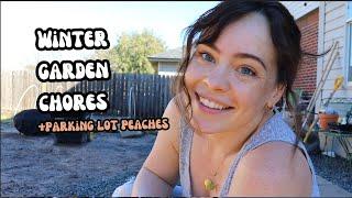 Garden Chores + Parking Lot Peaches