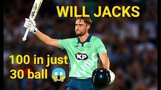 100 in 30 ball Will Jacks  Power Hitting  RCB actions 2023