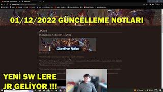 Knight Online Güncelleme Notları 01.12.2022  Yeni Serverlera JR GELİYOR 