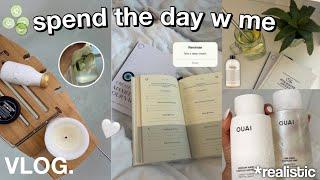 REALISTIC SPEND THE DAY W ME  grwm journaling detox water ˚ʚɞ˚