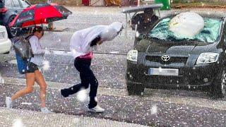 Europe is in chaos Flood and giant 6-inch hail in France and Italy destroyed homes and vehicles