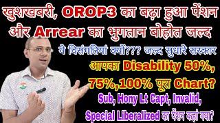 #OROP3 का भुगतान जल्द होगा Disability कितना बढ़ा क्या क्या हैं विसंगतियां पूरा पेंशन Table देखें