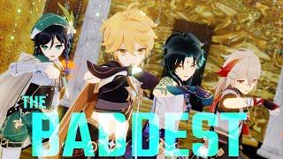 【 原神  Genshin Impact MMD 】 THE BADDEST 【 4NEMO  Kazuha  Xiao  Venti  Aether  】