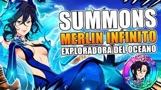 SUMMONS MERLIN DEL INFINITO AZUL  LA SACAMOS ANTES DE 300 QLO SI NO Y LO PROBAMOS  - #7dsgrandcross