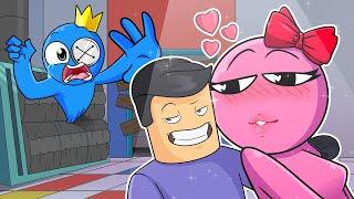 RAINBOW FRIENDS Pink & Roblox Player Love Story - Cartoon Animation