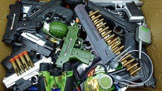 Military Toy Guns Box Toy Guns and Equipment Most Used by Soldiers - Pistol and Rifles