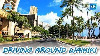 Waikiki Driving  Honolulu Oahu  Hawaii 4K Driving