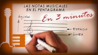 Las notas musicales en el pentagrama  Teoría Musical en 3 minutos