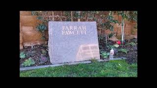 Farrah Fawcett - Her grave on her 76th birthday.