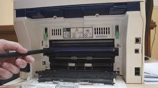 Xerox 3045. Убираем черные полосы пятна хлопьямазня Remove the black stripes