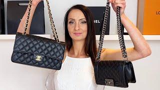 Chanel Classic Flap Vs Boy Bag Comparison Review  PROS & CONS + WEAR & TEAR